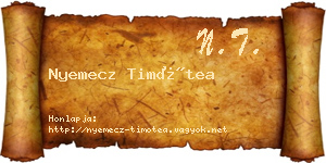 Nyemecz Timótea névjegykártya